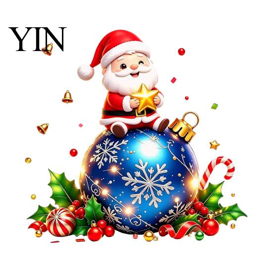 Decorative Holiday Scene Decals Santa Claus Christmas Stickers, PVC Waterproof Window for Easy DIY Ornaments Home Wall Glass And Storefront