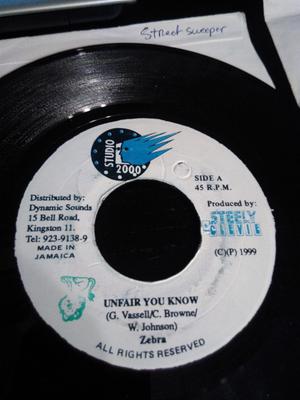 7-дюймовая пластинка ZEBRA Unfair You Know NONE Studio 2000 1999 Ямайка Регги Ска Даб Б/у