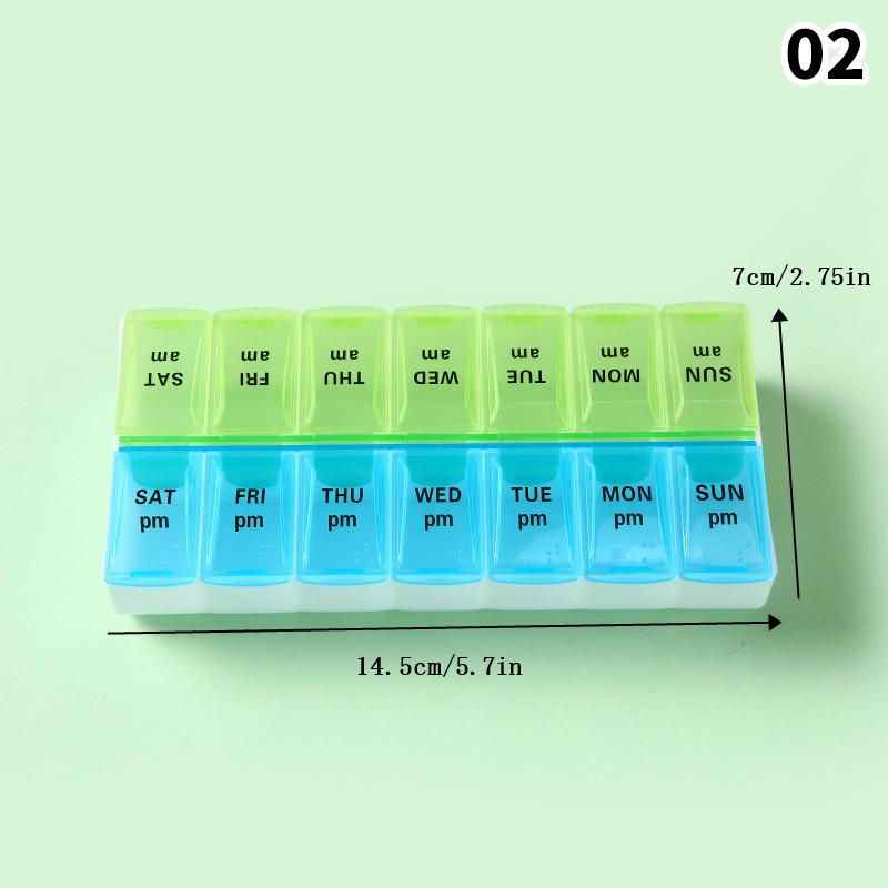 7 Days A Week Pill Organizer Morning And Night Holder Storage Box Splitter Travel Medicine Portable