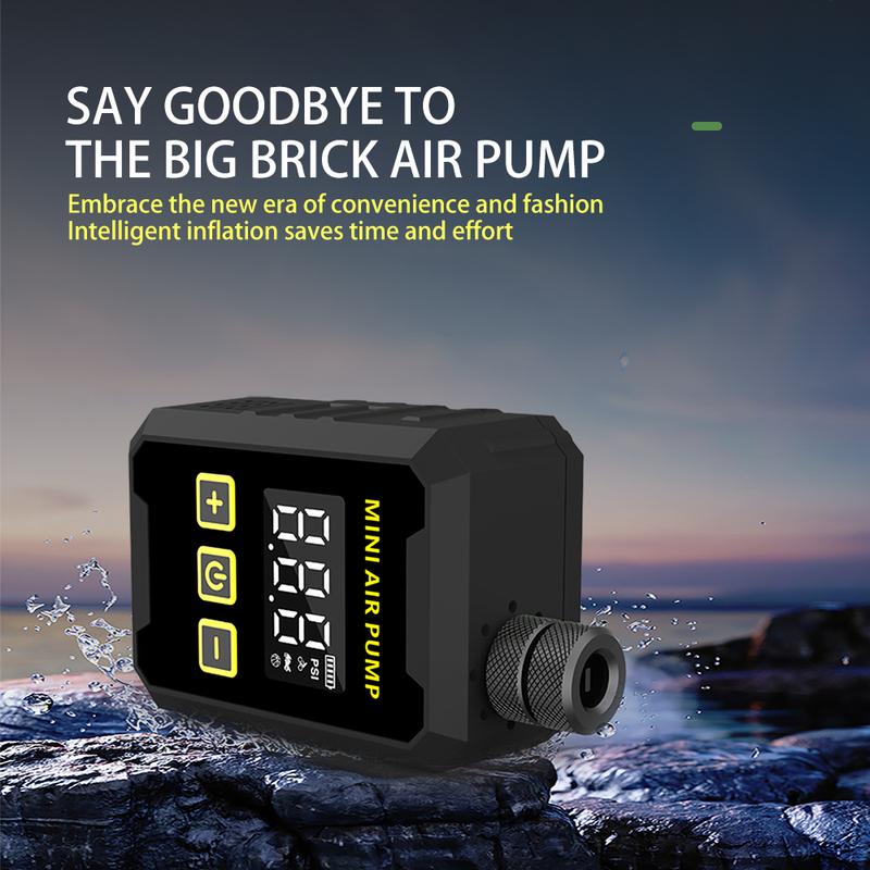 150Pis Mini Portable Bike Electric Air Pump 500mAH Type-C Compressor Tire Inflator MTB Road Bicycle Pump with LED Display