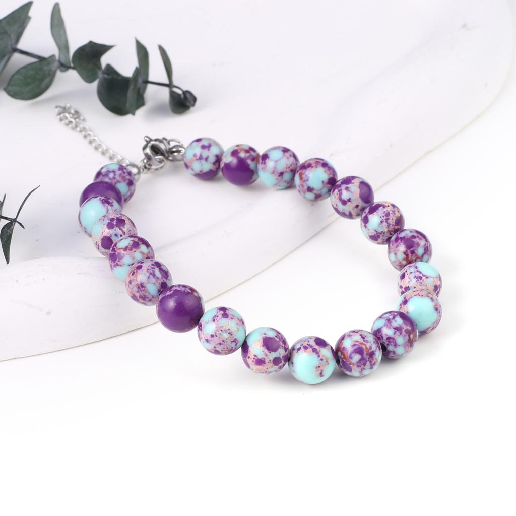 Новый стиль женский браслет натуральный камень императорский камень бусины 8X8 мм подвески для женщин романтический подарок на день рождения