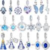 Новые Оригинальные Медные Синие Шармы Святая Мать Ладонь Сердце Кот Бусины Подвески Подходят для Браслета Ожерелья DIY Ювелирные Изделия Подарок