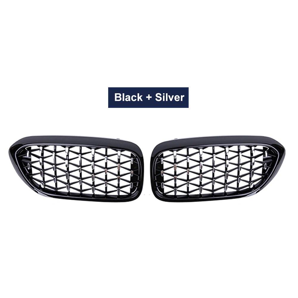 2PCS Car Racing Grill Meteor Diamond Star Style Front Kidney Grille Bumper For BMW 5 Series G30 G31 G38 520i 530i 540i 2018
