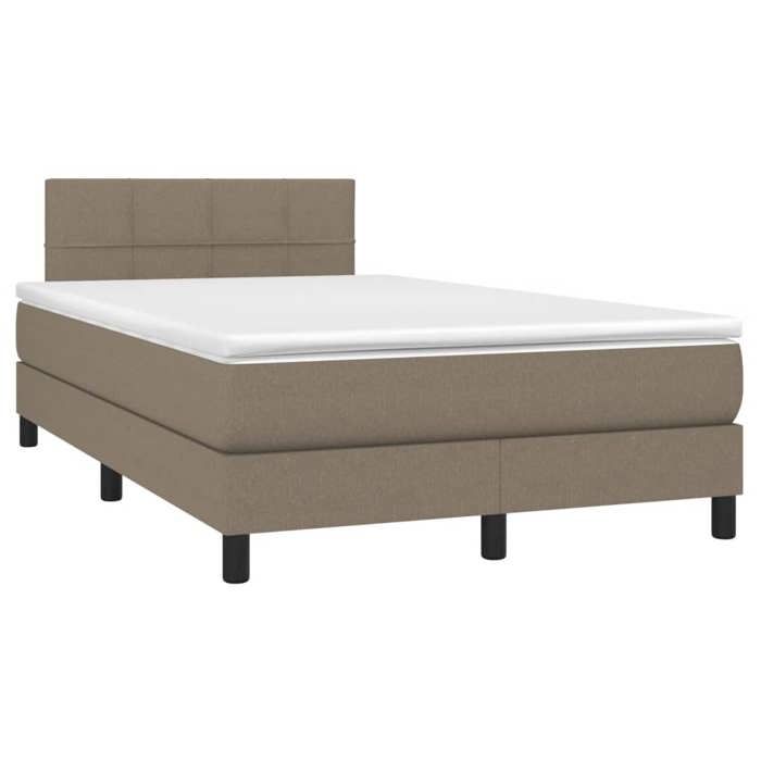 Cadre de lit avec matelas - Maison Exclusive - 120x190 cm - Tête de lit réglable - Taupe