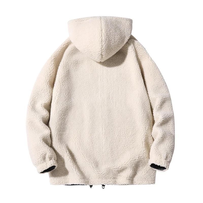 Осенне-зимняя новая куртка большого размера из овечьей шерсти с двух сторон для ношения на хлопковой подкладке, модная лоскутная куртка плюс флисовое толстое пальто, мужская одежда