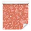 Wallpaper School Supplies Coral and Peach for Living Room and Bedroom 50x1000
