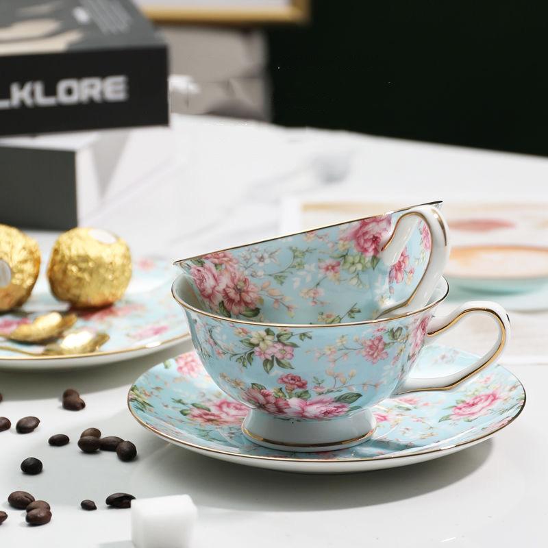 European Coffee Cup and Plate Two Piece Set Breakfast Cup Coffee Cup Ceramic Water Cup Mug Milk Cup Afternoon Tea