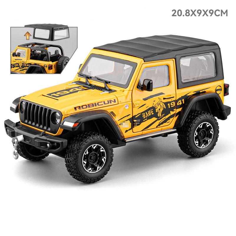 1:24 Wrangler Rubicon Tank 500 Модель автомобиля-игрушки SUV Амортизирующие колеса Рулевое управление Звук Свет Внедорожные модели Автомобилей Подарки для мальчиков