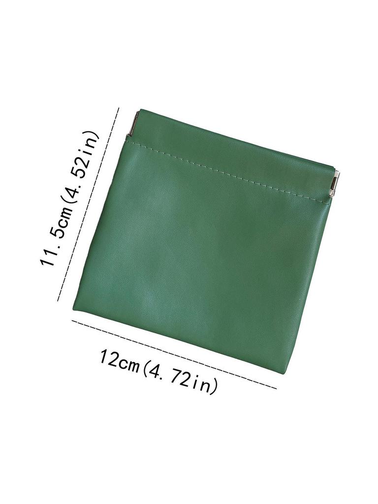 Portable Solid Color PU Waterproof Makeup Bag