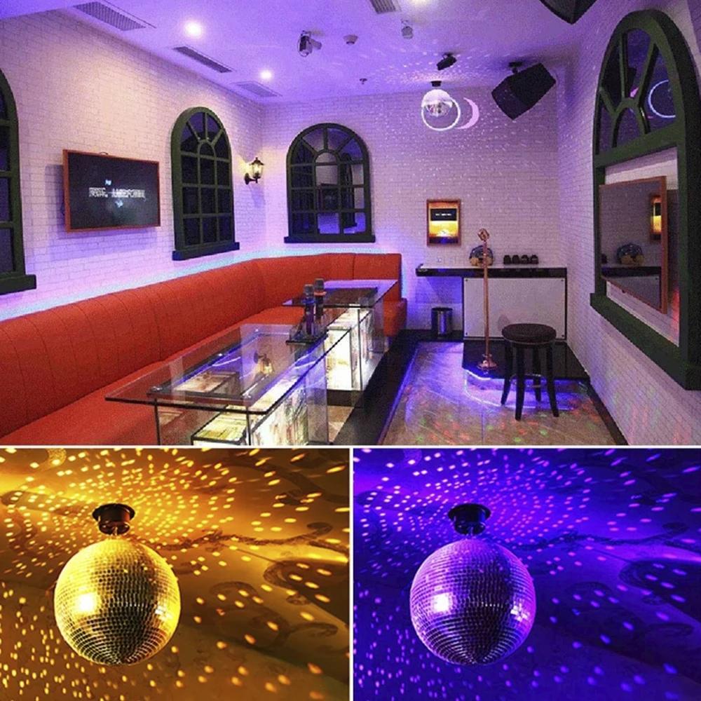 Glass Mirror Balls Reflective Rotating Mirror Ball Hanging Bar Disco Ball 8 Inch Glitter Stage Effect Decoration for KTV Wedding