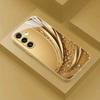 Гальванизированный золотой новый чехол для телефона для Samsung Galaxy S26 Ultra S25 Plus S24 S23 S22 fe закаленное стекло Художественные текстурные узоры