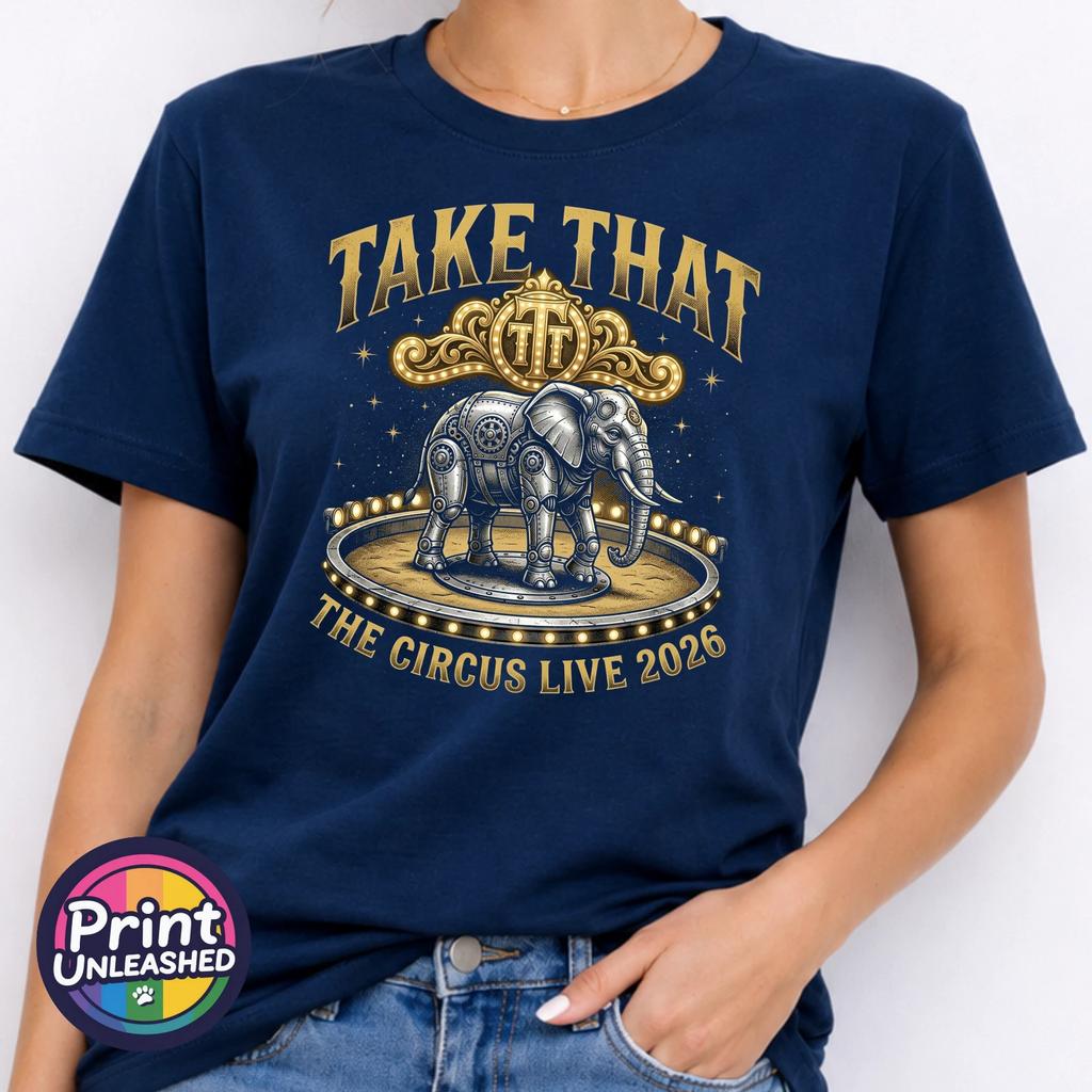 Take That Tour Tee The Circus 2026 Elephant T-Shirt Unisex Teen Adult S-2XL