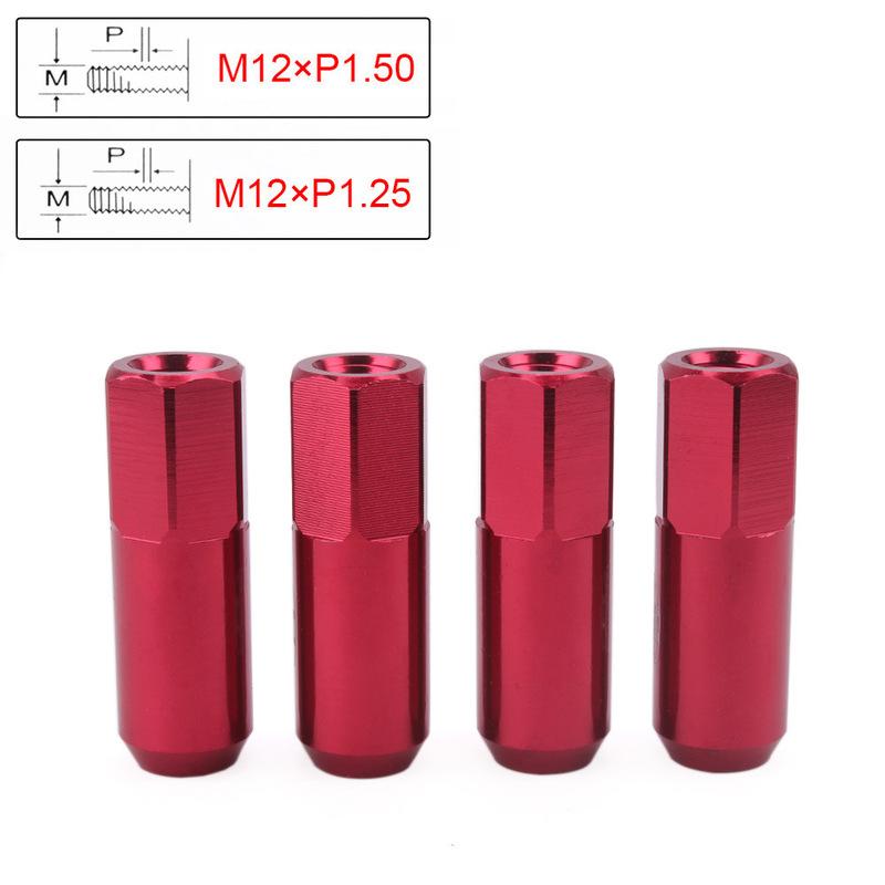 20 ШТ. Черные Алюминиевые M12x1.5 M12x1.25 60мм Открытые Длинные Тюнинговые Гайки Ступицы Колеса