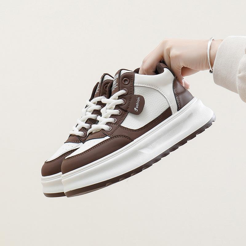 Черно-белые туфли с пандой весна 2025 новые белые туфли универсальные толстые подошвы увеличивающие рост повседневные туфли для девочек XY688