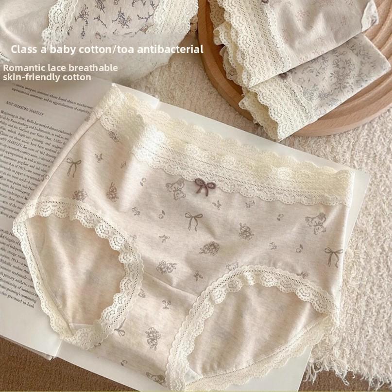 Женские кружевные трусы-слипы класса 10a с бактериостатическим эффектом для весны и осени