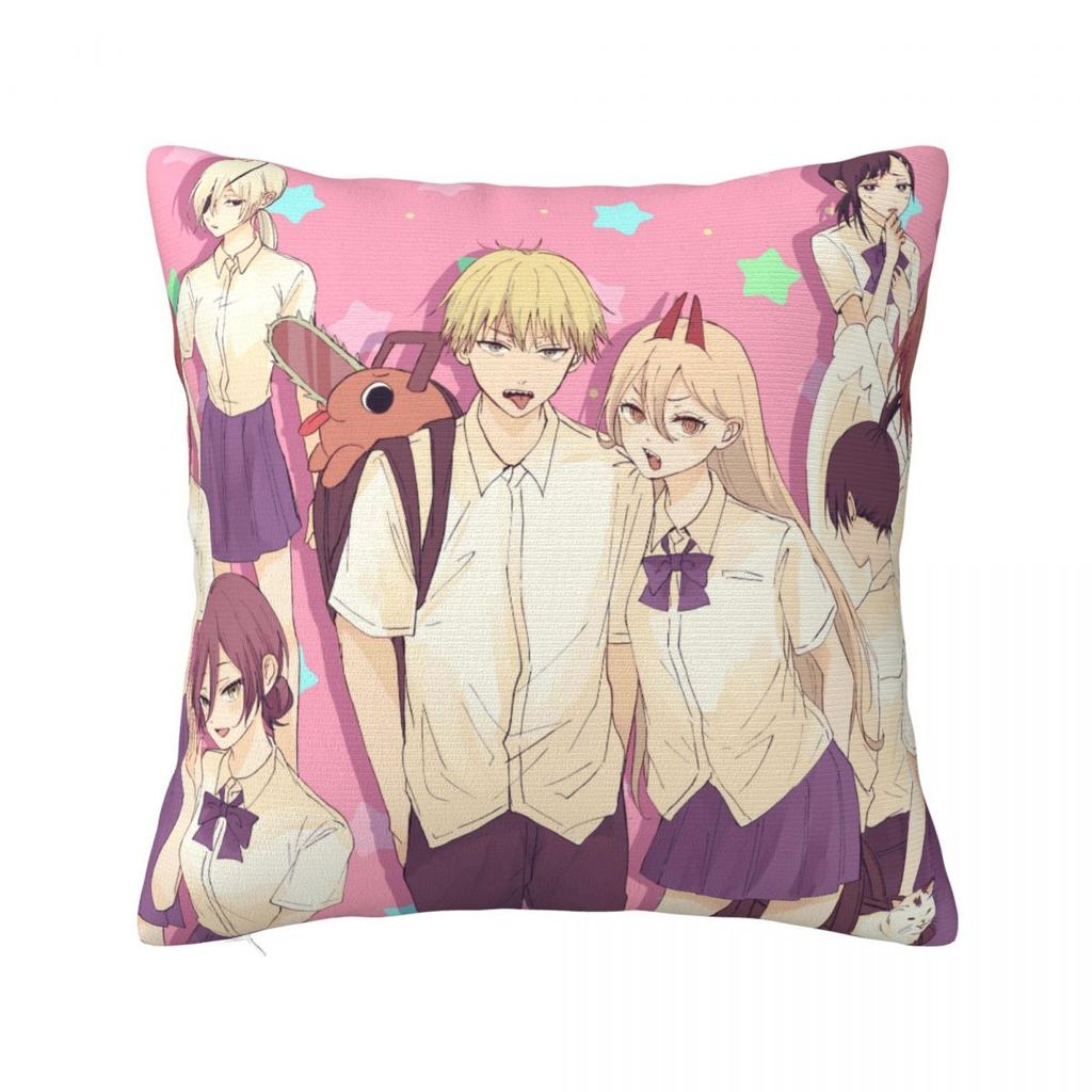 Anime Chainsaw Man Square Pillow Cases Cushion Cover Awesome Zippered Decor Throw Pillow Case Cover for Car