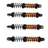 4 Pack Metal RC Car Shock Absorbers High Strength 90mm RC Car Shocks for 1 10 Scale Models with 8 Spare Springs Gold