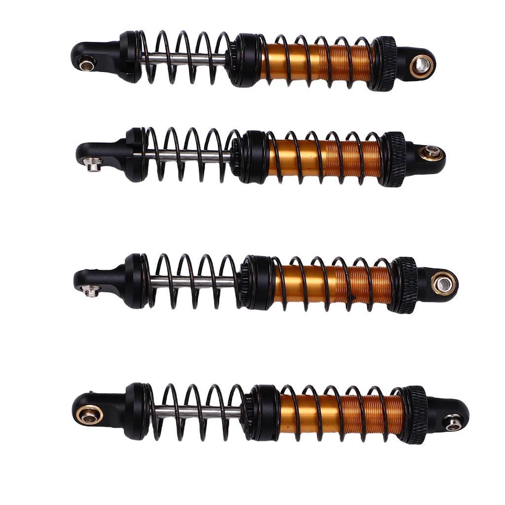 4 Pack Metal RC Car Shock Absorbers High Strength 90mm RC Car Shocks for 1 10 Scale Models with 8 Spare Springs Gold