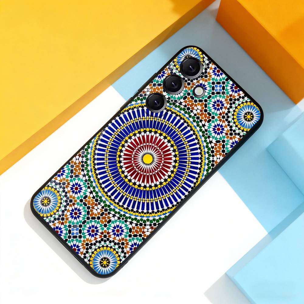 M-Марокканская плитка Крутой чехол для телефона Для Samsung Galaxy A 22,71,53,52,51,72,73,5G,Note,J7,8,9 Мягкая черная крышка
