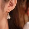 Trendy Fashion Simple Opal Ruyi Earrings Light Luxury Niche Design Exquisite Earrings Personalized High-end Earrings Women