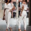 Women Casual Wrap V Neck Cold Shoulder Jumpsuit Outfits Pants Romper