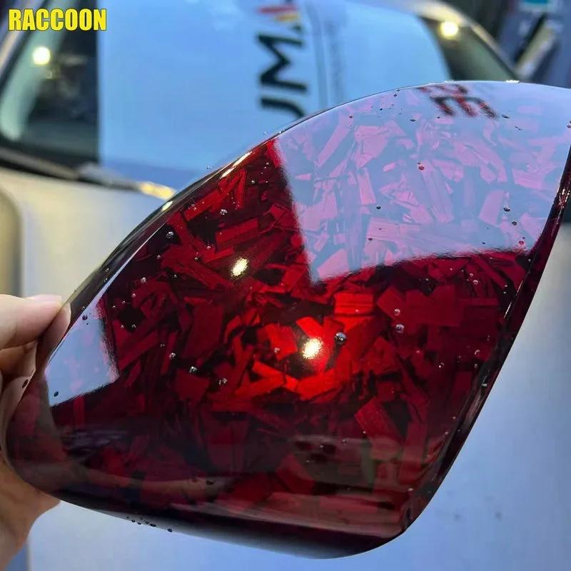 Глянцевая красная кованая виниловая пленка из углеродного волокна для обертывания автомобиля, мотоцикла, велосипеда