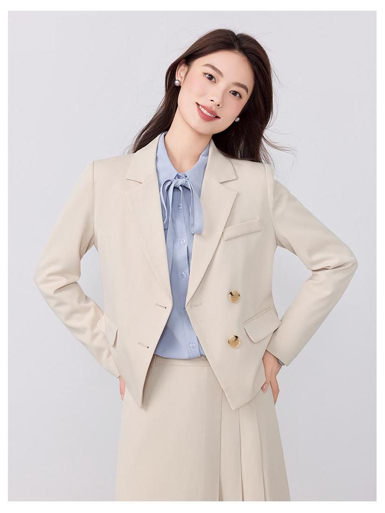 Женский маленький короткий пиджак-блейзер и юбка - Весна/Осень 2025, Профессиональная формальная одежда