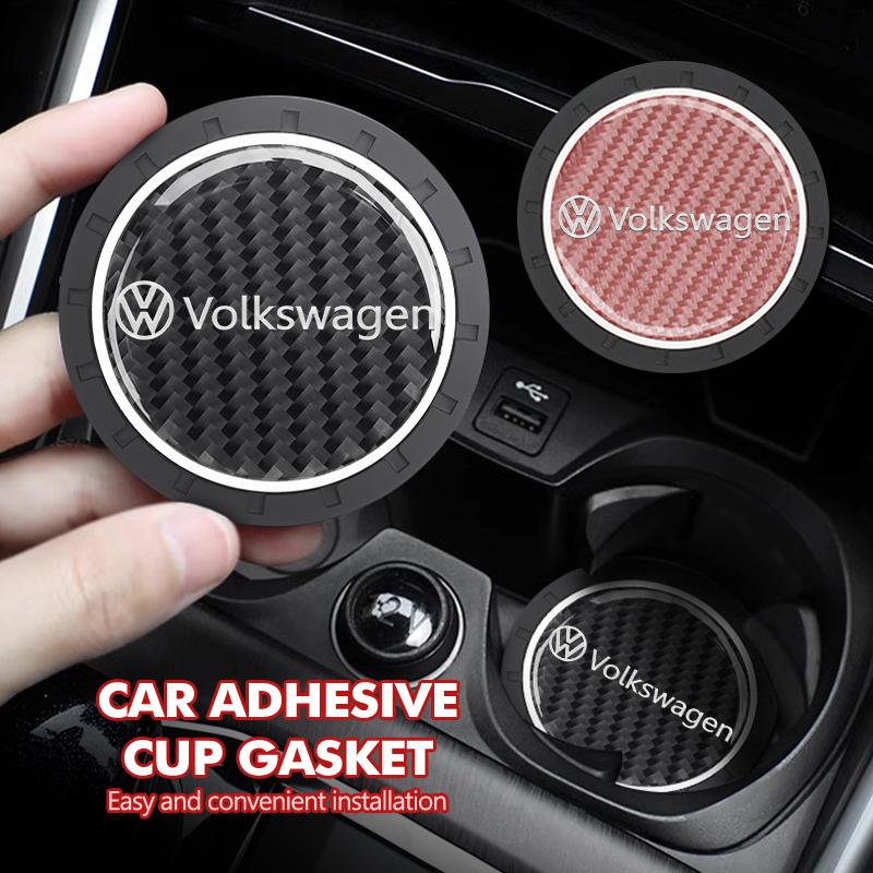 For Volkswagen VW 2pcs Car Cup Holder Anti Slip Insert Coaster Pads Accessories Golf 4 5 6 7 Polo Jetta Sagitar Magotan Passat zj4