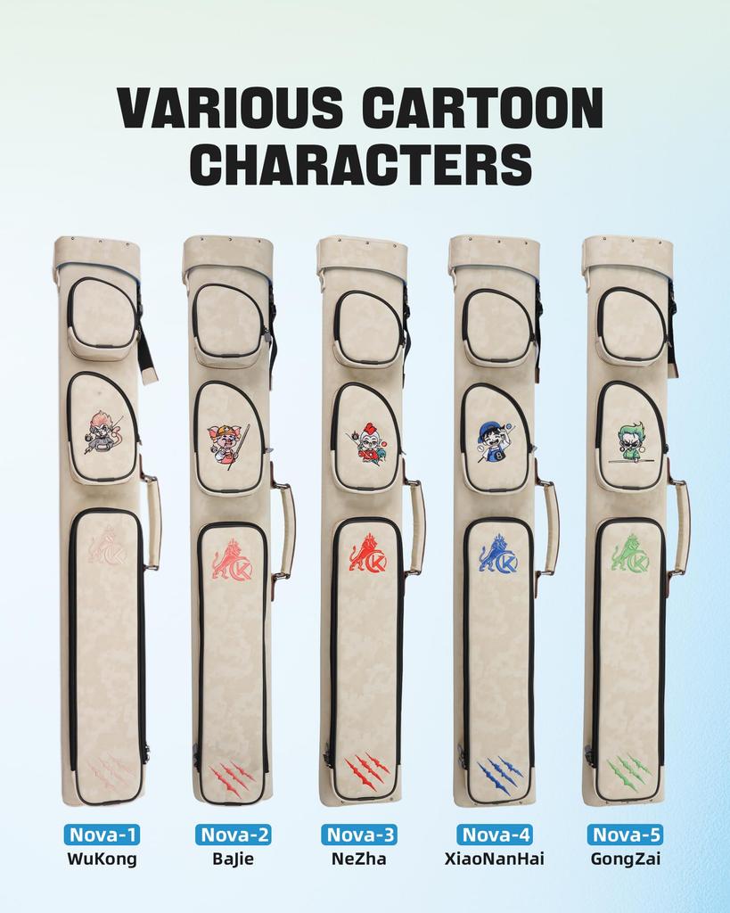 KONLLEN 2x4 Жесткий кейс для кия с отделениями для 2 турняков и 4 шафтов, сумка для бильярдного кия с регулируемым плечевым ремнем, кейс, несколько карманов, шафты,