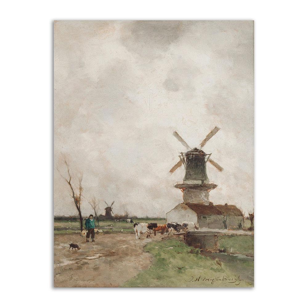 Landscape Wall Art Poster Print Vintage Nature Canvas Painting Mountain Lake Tree Decoration Picture Nordic Living Room Home Art