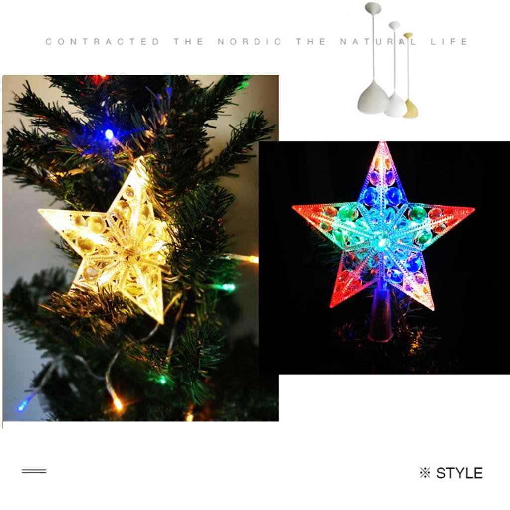 Новогодняя елочная верхушка в скандинавском стиле со светодиодной подсветкой, искусственные хрустальные бусины на батарейках, елочная сказочная лампа, украшение для вечеринки