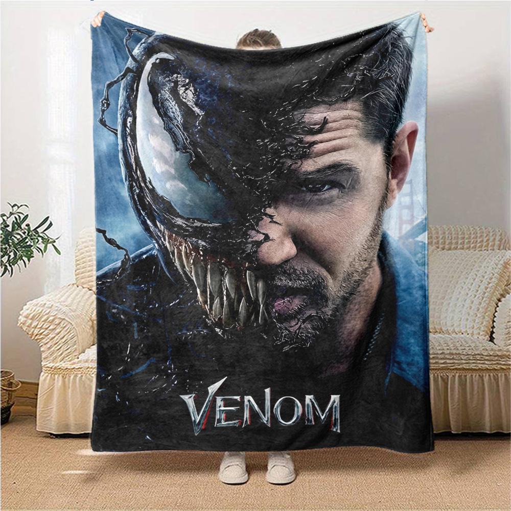 Venom Movie Poster Blanket Soft Throw Blanket For Home Bedroom Bed Sofa Travel Office Solid Christmas Blanket