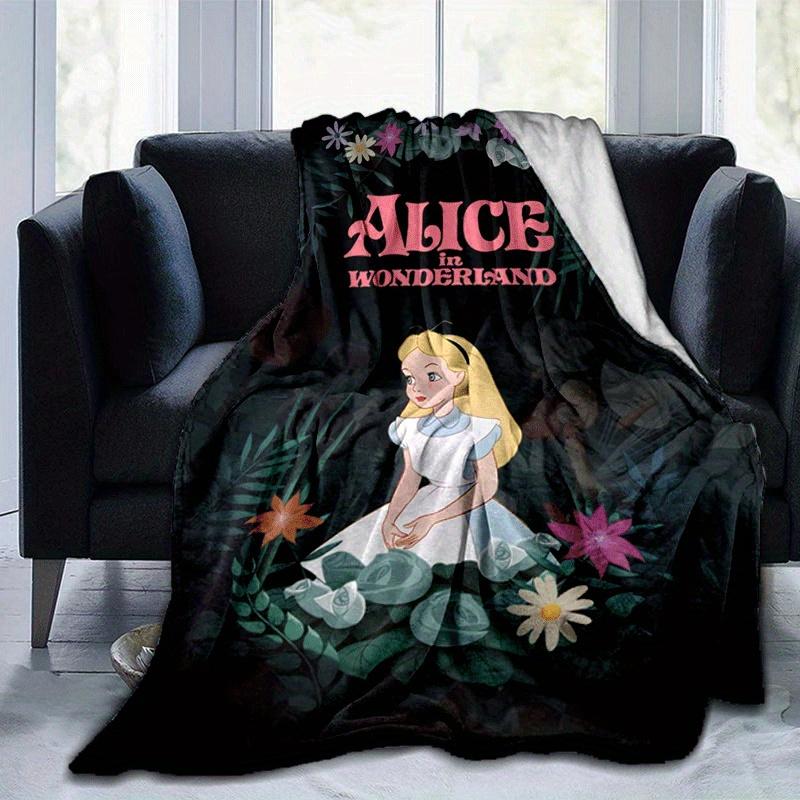 1pc Alice in Wonerlan Printing Blanket - Soft, All-Season Throw for Living Room, Beroom,Personalize Gift with Aorable Cartoon esign