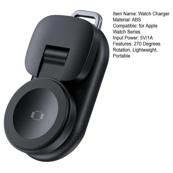 Мини Беспроводная Зарядка для Apple Watch Series Вращение на 270 градусов Легкая Портативная Дорожная USB-C Док-станция-подставка для Зарядки Смарт-часов