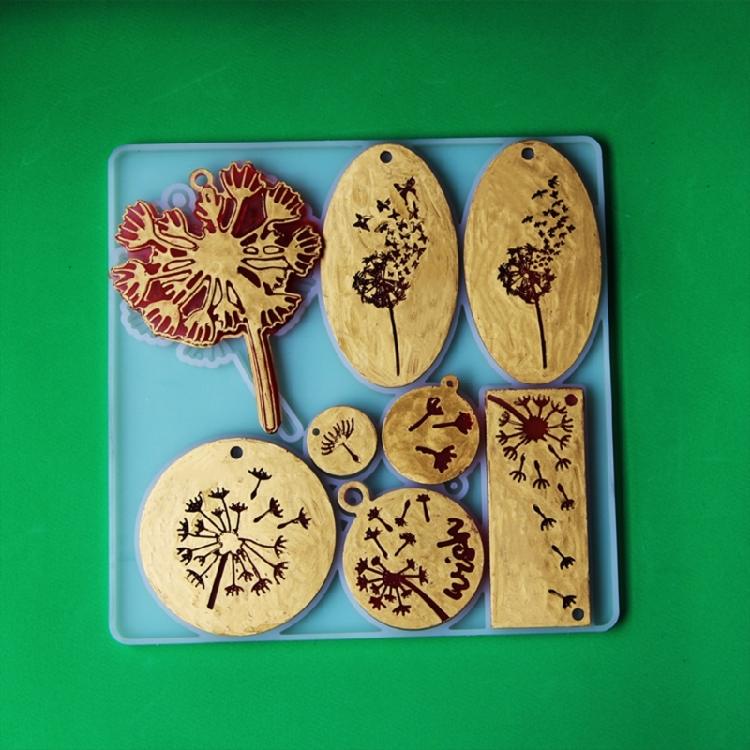 Soft Silicone Dandelions Craft Mold Flexible Dandelions Pendant Resin Mold for Bracelets and Hanging Decoration