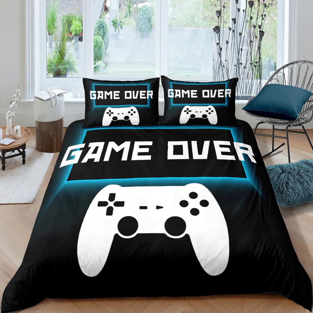 Комплект постельного белья с 3D-плеером, игровая ручка, пододеяльник, наволочка, 2/3 предмета, мягкое украшение для дома для мальчиков-энтузиастов игр и мужских комнат