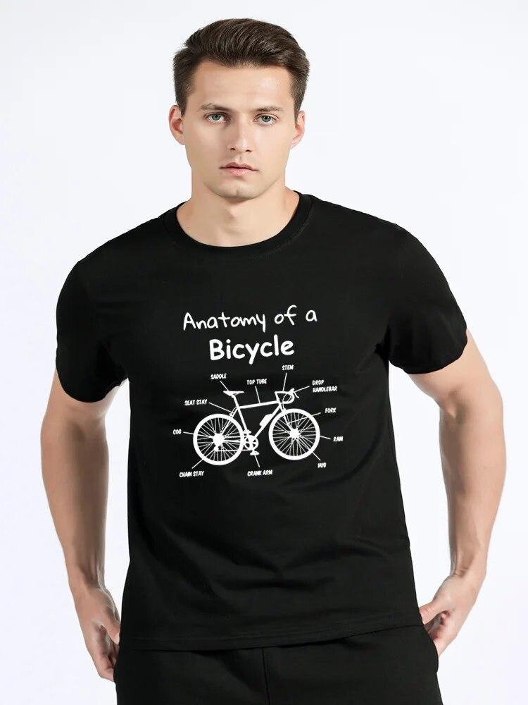 Анатомия велосипеда, велосипедная цепь, велосипедные футболки для катания на горных велосипедах, уличная одежда с графическим рисунком, подарки на день рождения, хлопковая футболка