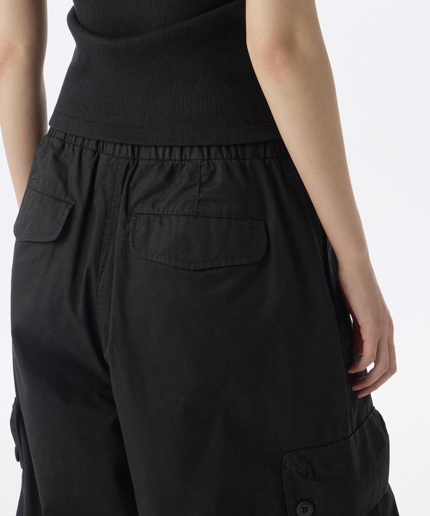 MUSINSA STANDARD WOMAN Женские хлопковые парашютные брюки-карго [Черный]