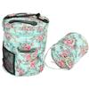 2Pcs Storage Bag 600D Oxford Cloth Printing MultiPocket Hand Strap Cylinder Shape Package(Green