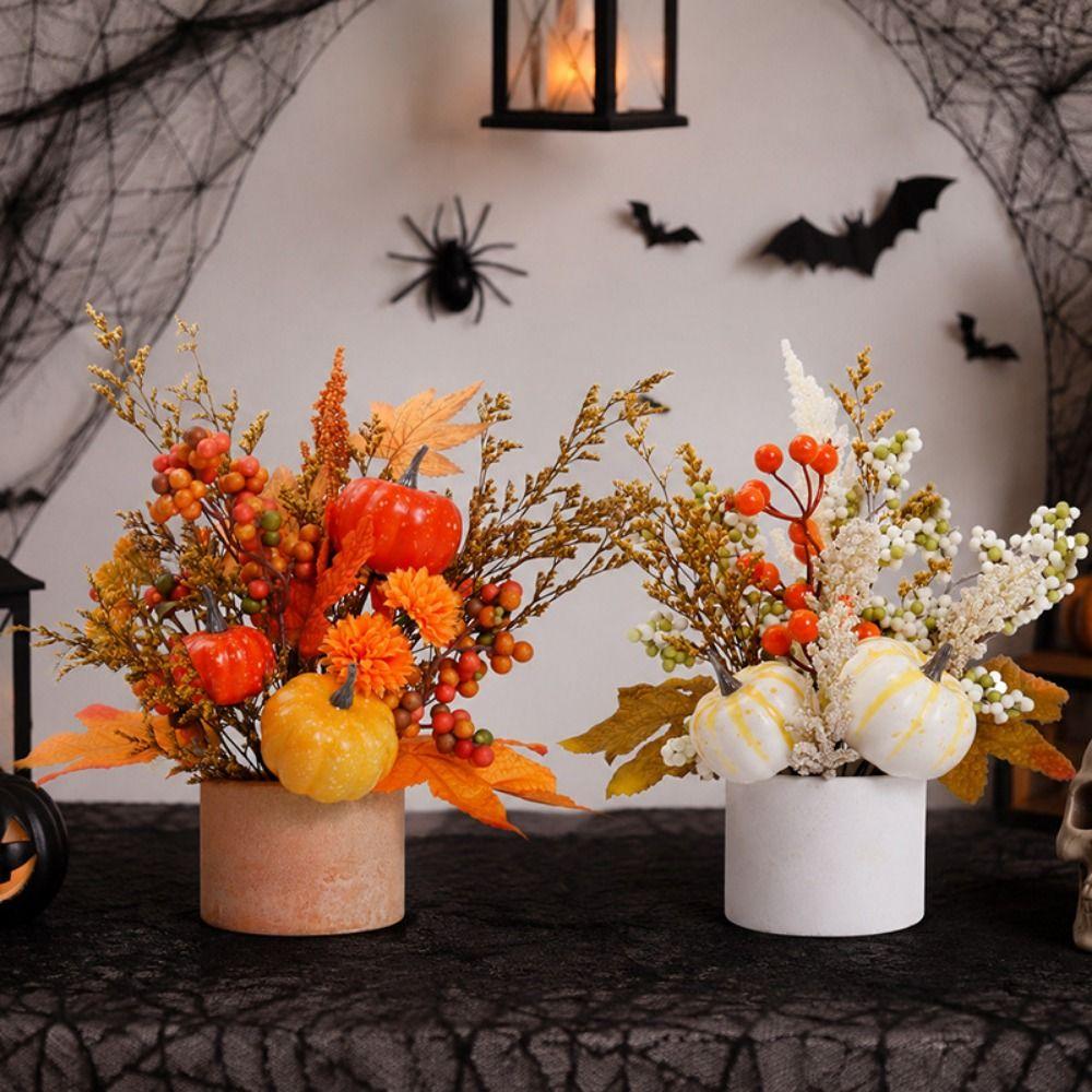 Fake Autumn Leaf Harvest Festival Pot Ornament Table Decorations