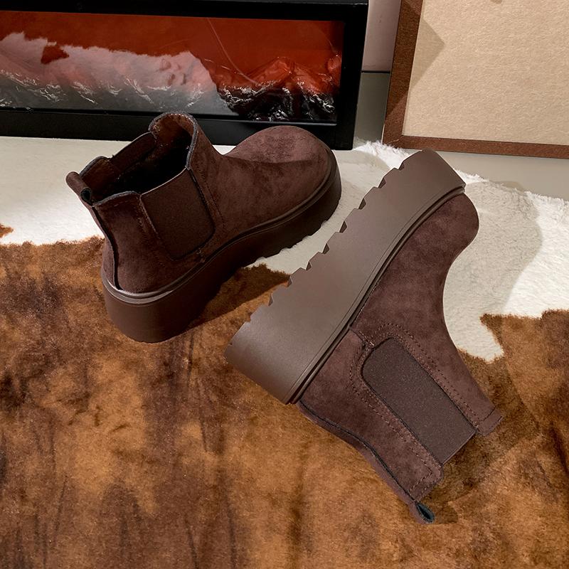 Зимние женские теплые плюшевые зимние сапоги на толстой подошве, модные туфли на плоской платформе, короткие хлопковые ботинки Botas De Mujer