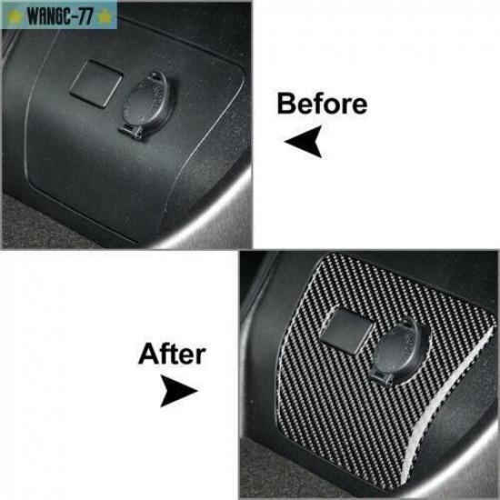 Carbon Fiber LHD Car Power Outlet Button Cover Trim For Toyota Prius 2012-2015