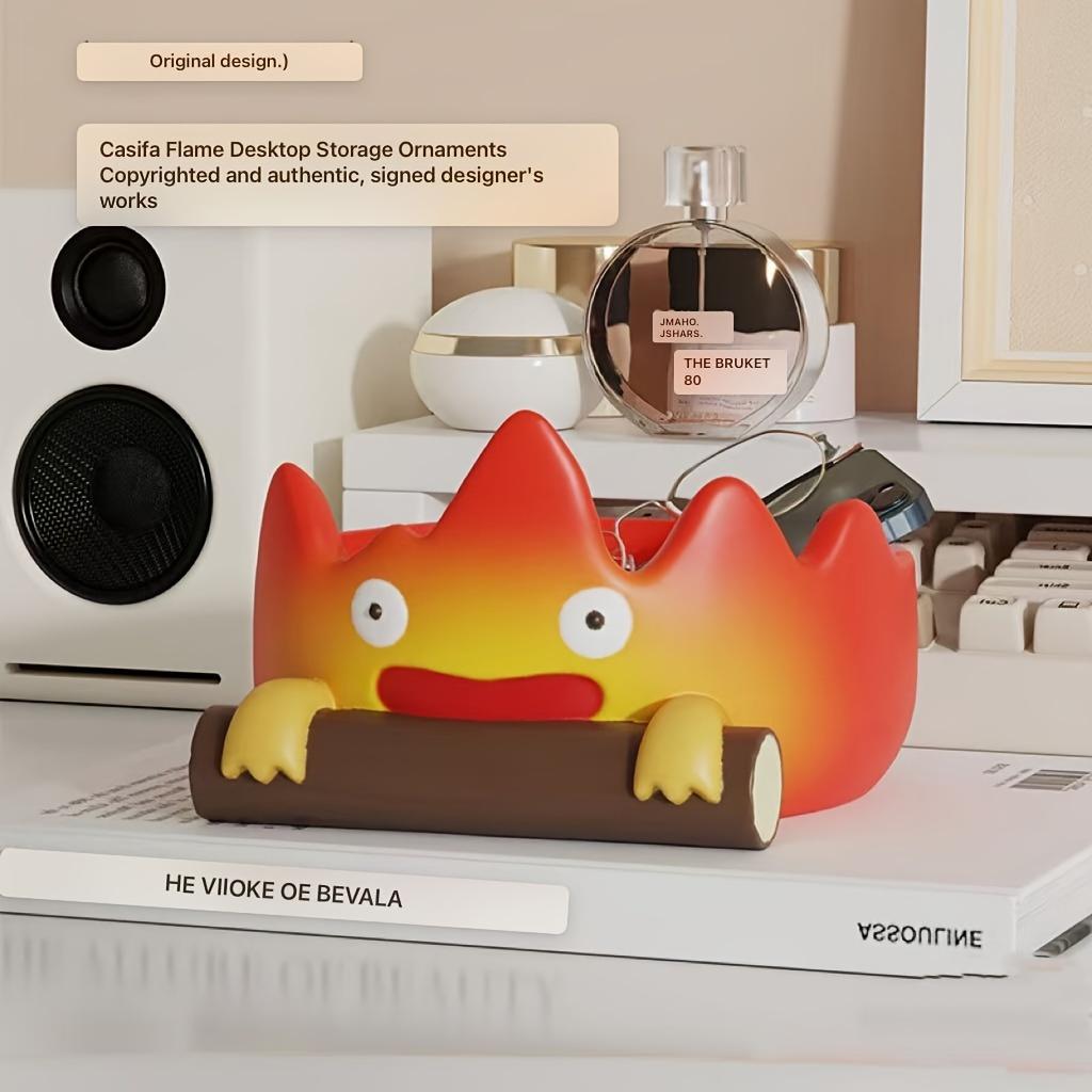 Casifa Смола Мультяшный Поднос в виде Огненного Человека Креативный Аниме Держатель для Ключей Хранение Декор для Дома Улицы Идеально для Рождества Хэллоуина Подарок
