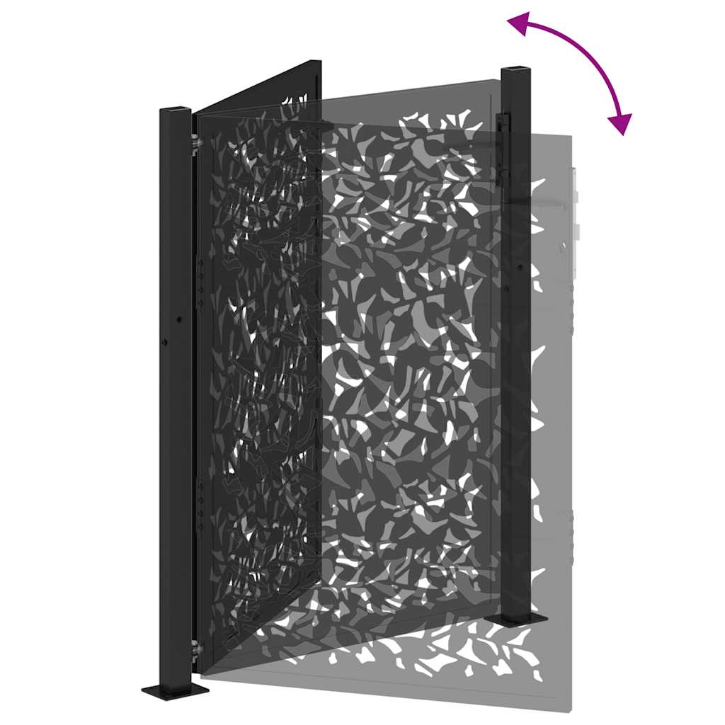 Garden Gate Black 100 x 125 cm Steel Sheet Design
