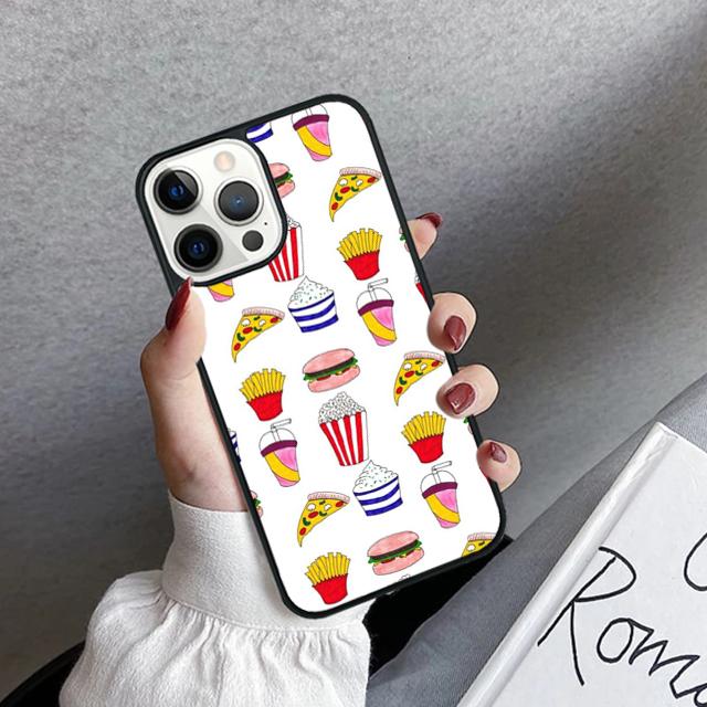 Чехол для телефона с рисунком картошки фри, бургера, пиццы для iPhone 17 Air 16 15 14 plus 11 12 13 pro max coque Shell Fundas