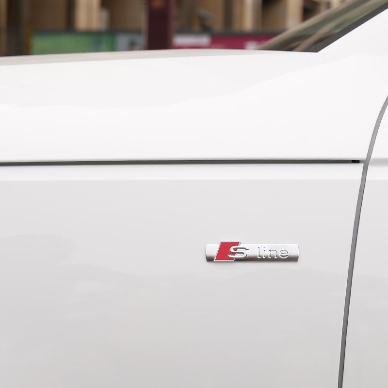 3D Metal Car S LINE Emblem Sticker Badge Decal Decoration For Hot Sline S7 S6 SQ5 SQ7 A3 A4 A5 A6 A7 A8L Q3 Q4 Q5 Q6 Q7 Q8 TT