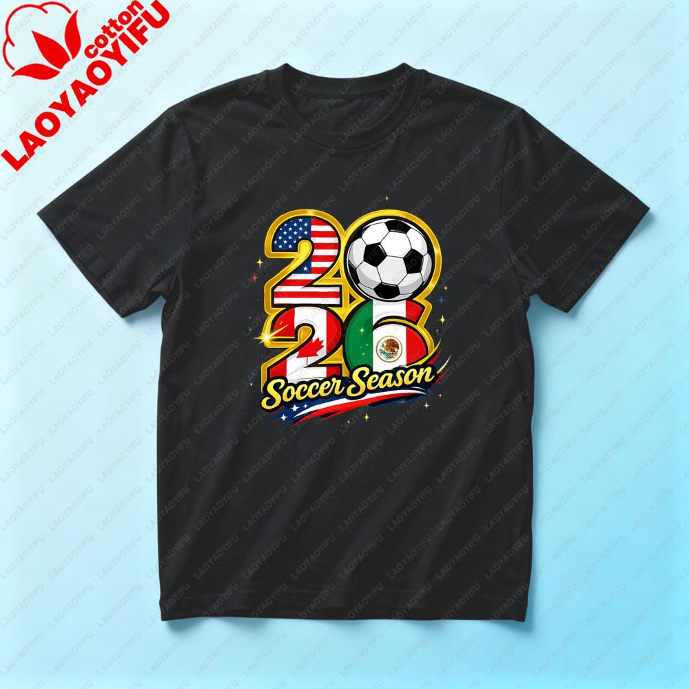 2026 North America Soccer Fan Tee USA Canada Mexico Soccer TShirt Men Women Fashion Crewneck Cotton Tops Summer Streetwear