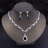 Luxury Rhinestone Jewelry Sets for Women Choker Necklace Earrings Set Wedding Bridal Party Necklace Sets Costume Accessories