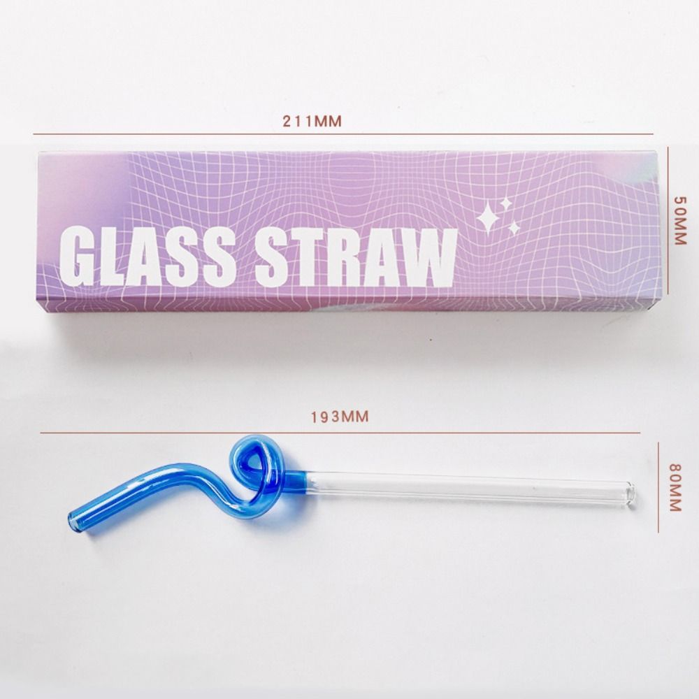 Reusable Washable Transparent Juice Milk Drinking Gift Box Set Drinking Tube Glass Straw