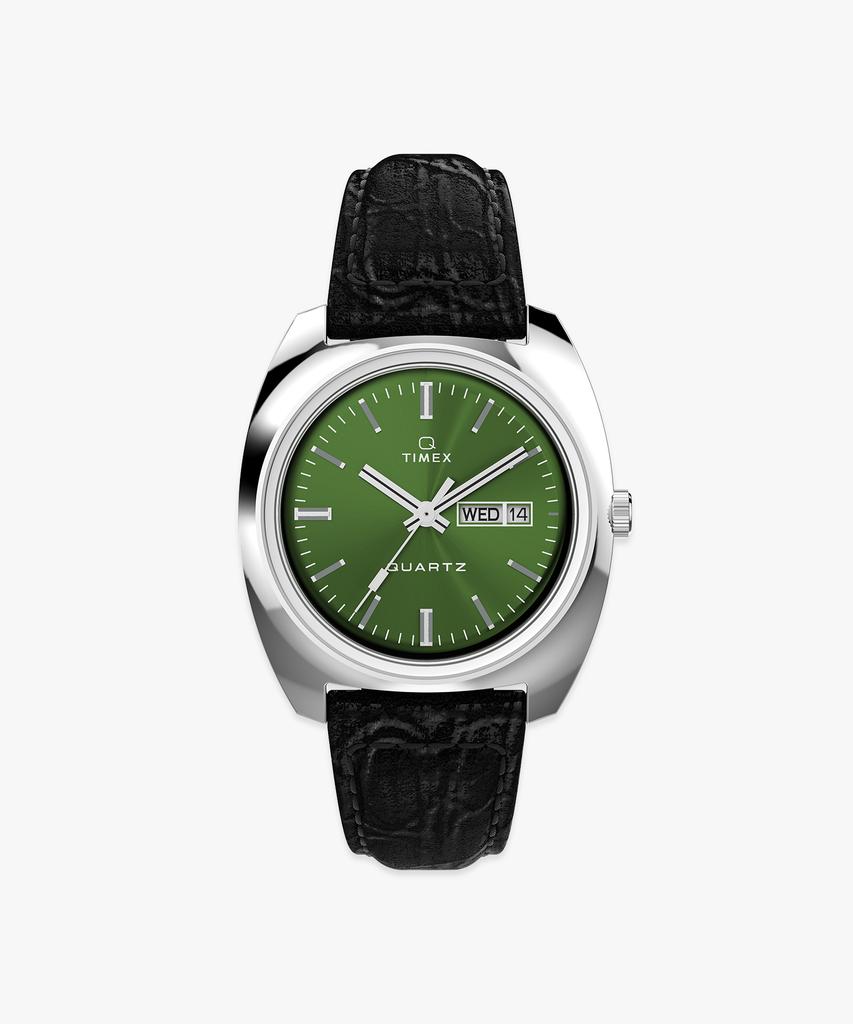 Taimaegseu Q Timex 1978 Day-Date Reissue Dress Watch 37.5Mm